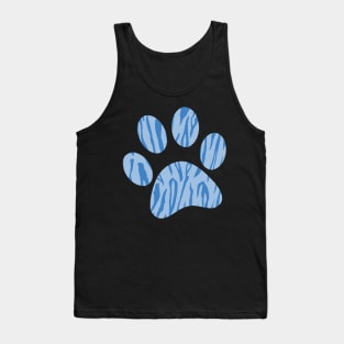 Blue Tiger Print Tank Top